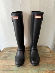 Hunter Women Original Tall Rain Boots Black Rubber WFT1000RMA Size 8 - Bild 1 von 10