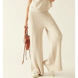 Free People Beach Adelaide Sweater Ribbed Knit Wide Leg Pull On Pants Small - Picture 1 of 9