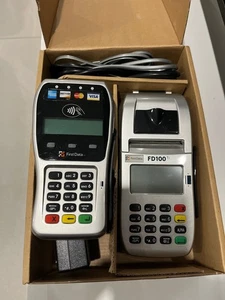 (1) First Data FD100ti and (1) FD35 POS Credit Card Terminals Touch to Pay  - Picture 1 of 3