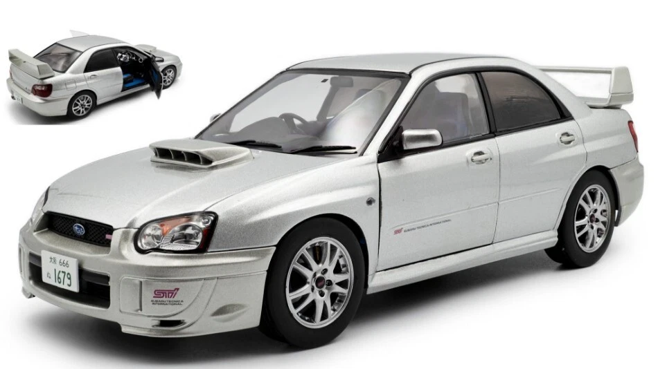 SUBARU IMPREZA WRX STIPREMIUM 2003 SILVER EFFECT 1:18 - Immagine 1 di 1