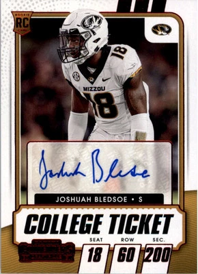 2021 Panini Contenders Draft Picks Game Ticket Red #255 Joshuah Bledsoe Auto - Image 1 of 2