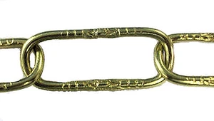 11 GAUGE BRASS-PLATED EMBOSSED CHAIN   TK-73 - Picture 1 of 2