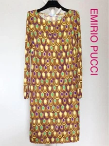 Emilio Pucci Dress Long Sleeve Yellow From Japan - Picture 1 of 24