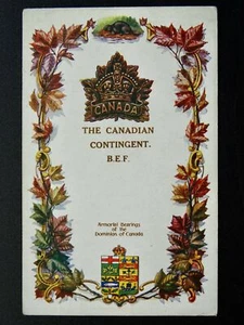 Regimental Badges THE CANADIAN CONTINGENT B.E.F. Postcard by Gale & Polden 1644 - Picture 1 of 2
