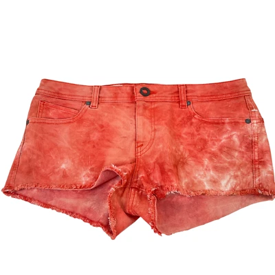 Volcom Shorts Womens Sz 3 Orange High voltage Booty Low Rise Frayed Hem Nwot $50 - Image 1 of 4