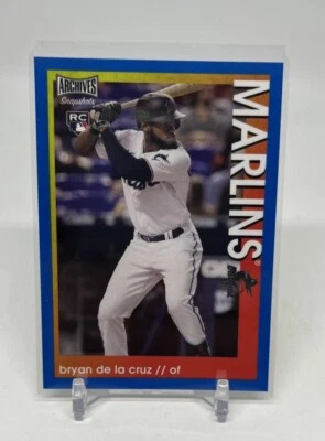 2022 Topps Archives Snapshot Bryan De La Cruz RC #48 Blue Border /50 - Image 1 of 2