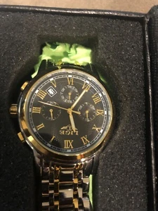 Men's LIGE Classic Silver & Gold Tone Luxury Chronograph Watch (No Battery) - Picture 1 of 6
