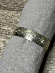 H signiertes Navajo Sterlingsilber Handgestempelt Armreif Armband 27g 925 gemustert - Bild 1 von 13
