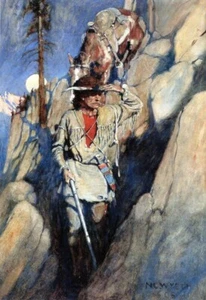 Buckskin Scout Art Print N.C. Wyeth 1916 American Illustration - Picture 1 of 2