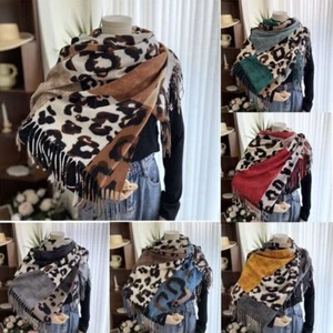 Bufanda larga con estampado de leopardo para damas chal estola envolvente para mujeres - Imagen 1 de 25