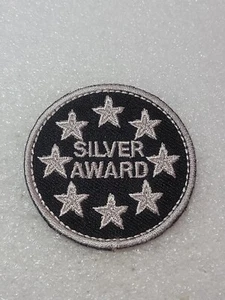 Parche bordado negro 8 estrellas con parche de costura de premio Silver Award gorra de béisbol logotipo de premio - Imagen 1 de 3