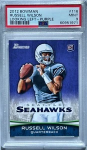 2012 Bowman Looking Left - Purple Russell Wilson #116 PSA MINT 9 - Picture 1 of 2