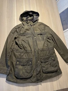 BARBOUR Wachsjacke Parka Cropped Beadnell Jacket Gr. EU 40 14 sage braun olive - Bild 1 von 4