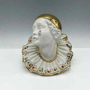 RG Oggetti Capodimonte Porzellan Büste "Pierrot" mit Swarovski Kristallen - Bild 1 von 4