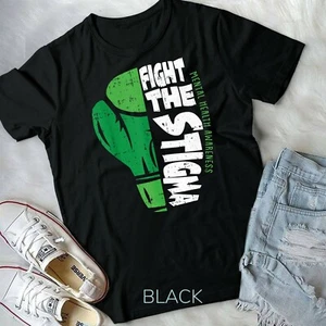 Fight The Stigma Mental Health Awareness Green Ribbon TShirt Unisex T-shirt - Picture 1 of 11