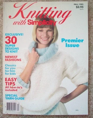 Premier Issue 1985 Knitting with Simplicity patterns sweaters 30 designs  - Image 1 of 4