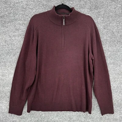 Smartwool Sparwood Sweater Mens XL Wool Blend 1/2 Zip Knit Eggplant Heather - Image 1 of 4