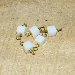 Opal Smooth Square Cube Vermeil Beads Briolette Natural Loose Gemstone Jewelry - Picture 1 of 3