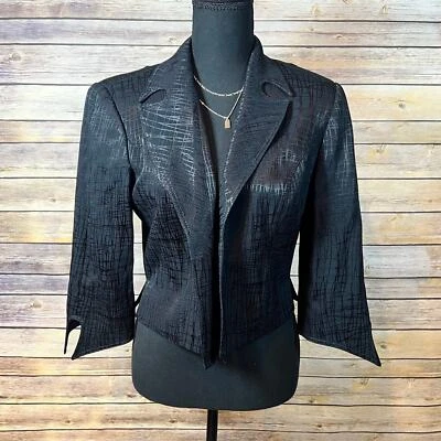 Black Alberto Makali Blazer Cropped Tapered Blazer Size 6  - Image 1 of 4