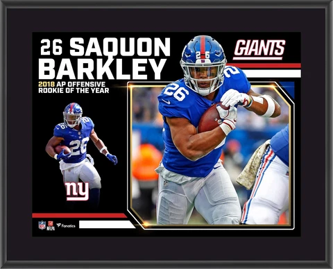 Saquon Barkley NY Giants 2018 Offensive Rookie of the Year 10" x 13" Plaque Cover