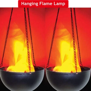 2 Pack Hanging LED Flame Light Fire Similated Effects Halloween Party Decor Prop - Picture 1 of 12