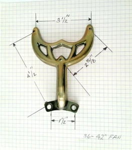 42"Antique Brass Ceiling Fan Blade Arm Replacement Bracket, Hunter & Hampton Bay - Picture 1 of 3