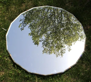 24" Vintage Mid-Century/Art Deco Beveled Edge Wall Mirror, 16-Sided - Picture 1 of 6