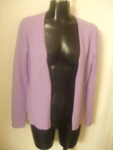 Worth Open Front Cardigan Sweater 100% Cashmere Soft P Petite Lavendar Purple - Picture 1 of 12