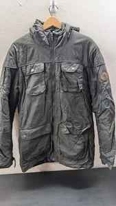 SHINE ORIGINAL Men’s Trench coat style Hooded Jacket Green Blue Size Large - Picture 1 of 14