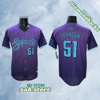 Camiseta cosida para hombre Arizona Diamondbacks #51 Randy Johnson 2025 City Connect Foto 1 de 2