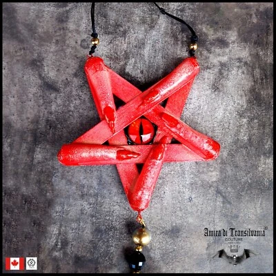 Collar Talismán Colgante Amuleto Mágico Pentagrama Wicca Ojo Dedo Bruja Pentáculo Foto 1 de 4