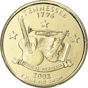 [#369449] Coin, United States, Tennessee, Quarter, 2002, U.S. Mint, Philadelphia - Picture 1 of 2