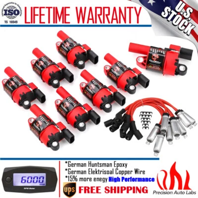 8 Pack Ignition Coil W/ Wire for Chevy Silverado 1500 Tahoe GMC Sierra 2007-2016 - Image 1 of 4