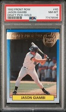JASON GIAMBI 1992 Front Row Draft Pick GOLD FOIL  Athletics PSA 8 LOW POP!