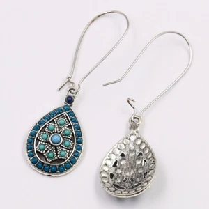 Boho Water Drop Earrings - Teal and Green - Picture 1 of 2