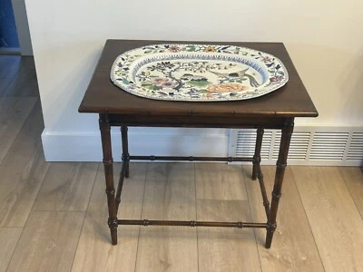 Antique Stone China Large Flying Bird Platter With Wooden table Hicks Meigh 1820 - Image 1 of 4