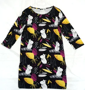 Moomin by Martinex Multi Color Print 3/4 Sleeve Viscose Dress Size M - Picture 1 of 6