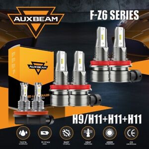 for Nissan Altima 2007-2018 AUXBEAM LED Headlight Hi/Lo Beam+Fog Lights 3 Pairs
