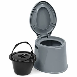 Portable Toilet Seat Camping Hiking Travel Moving Potty Commode w/ Paper Holder - Picture 1 of 5