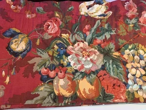 QUEENSLAND CRIMSON P KAUFMANN WILKINSON'S TAILORED VALANCE 50" X  17" - Picture 1 of 2