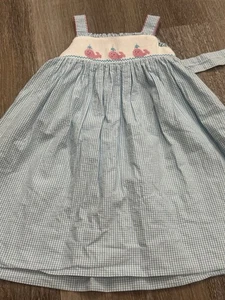 Petit Bebe Girls Toddler Smocked Embroidered Whales Summer Dress Size 3T - Picture 1 of 6