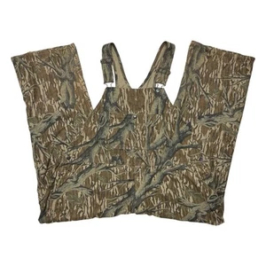 Vintage Mossy Oak Chamois Cotton Overalls Mens Treestand Camo Bibs Hunting 2XL - Picture 1 of 10