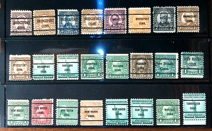 JM:US PRECANCEL BUREAU SINGLES, CONNECTICUT, MIXED, DIFFERENT, READ DESC, NY-28 - Image 1 of 1