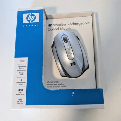 New 2005 HP Wireless Optical Ergo Mouse with USB receiver PP034AA#ABA - Image 1 of 4