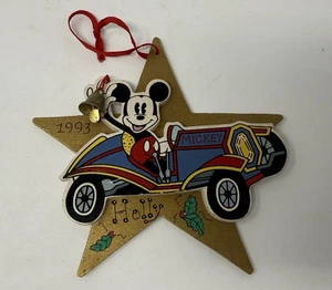 Vtg Kurt Adler Disney Mickey Mouse Star Classic Car Christmas Wood Ornament - Picture 1 of 2