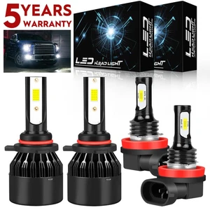 For Dodge Durango 2014 2015 - 4x LED Headlight + Fog Light Bulbs Combo Kit 6000K - Picture 1 of 15