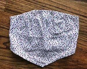 SHEIN Shirred Back Ditsy Floral Bandanna Top Size XS (2), White/Purple/Blue NWOT - Picture 1 of 9