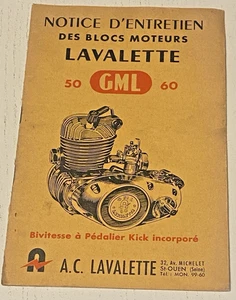 Notice Entretien Moteur LAVALETTE GML 50 / 60 Bivitesses à Pédalier* - Non Daté. - Picture 1 of 7