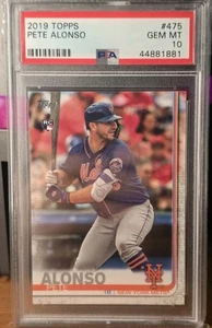 2019 Topps Series Two #475 Pete Alonso RC Rookie Mets PSA 10 GEM OTTIME CONDIZIONI - Foto 1 di 2