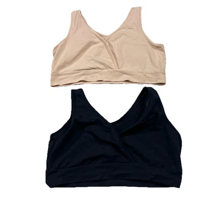 Lot of 2 Kindred Bravely Maternity Black Beige Nursing Bra Size XL Bralette F55 - Image 1 of 3
